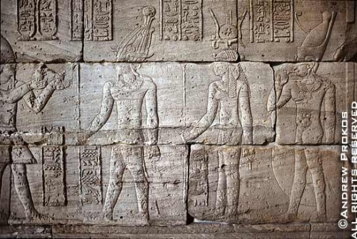 Heiroglyphics from the Temple of Dendur in the Metropolitan Museum's Egyptian Wing, New York City