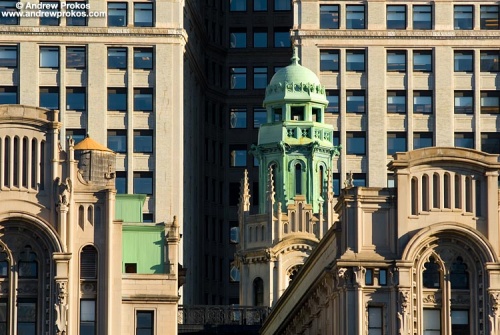 An architectural detail from the Trinity Building in New York's Financial District