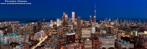 A panoramic cityscape of Toronto, Canada at Night