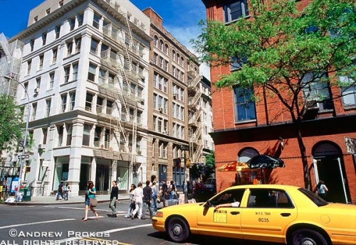 The intersection of West Broadway and Prince Street in Soho, New York City