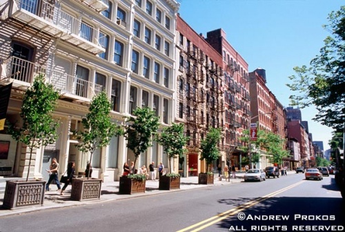 A view of Spring Street in Soho, New York City