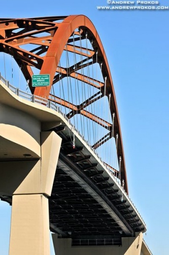 A view of the Sauvie Island Bridge near Portland, Oregon