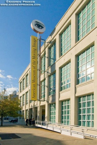 Exterior of the American Museum of the Moving Image, in Long Island City, Queens.