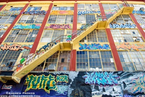 Facade of Crane Street Artist's Studios and 5-Pointz Graffiti Exhibit, Long Island City.