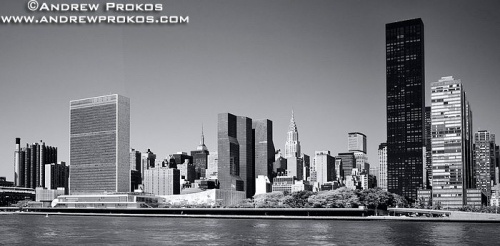 Panoramic View of the United Nations and Midtown Manhattan