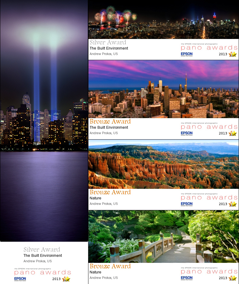 Andrew Wins Five Medals at 2013 Epson International Pano Awards