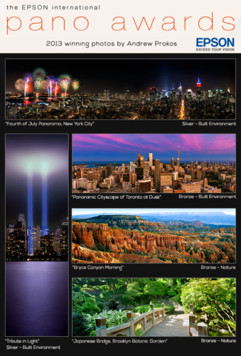 Photographer Andrew Prokos wins five medals at the 2013 Epson International Pano Awards