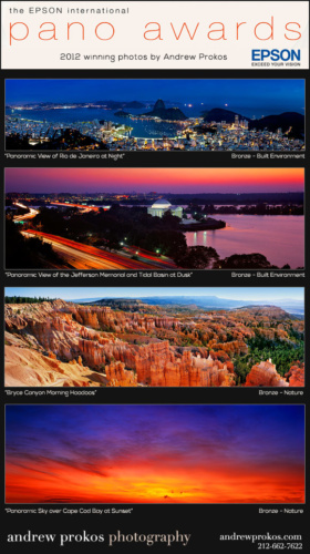 Photographer Andrew Prokos wins four medals at the 2012 Epson International Pano Awards