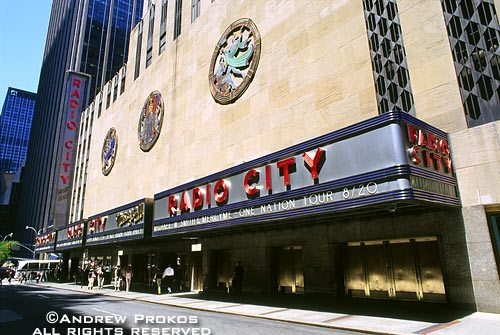 The exterior of Radio City Music Hall, New York City