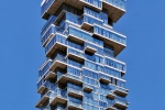 A large-format architectural photo of 56 Leonard tower, Tribeca, Manhattan, New York City