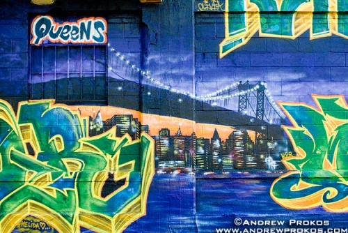 skyline street mural nyc