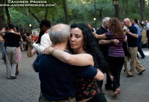 A couple dancing the Tango on a late Summer's eve in Central Park, NYC