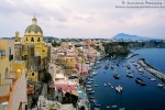 A view of the port of Corricella on the island of Procida in the Bay of Naples, Italy. Fine art prints of this photo are available framed in various styles, please inquire. 