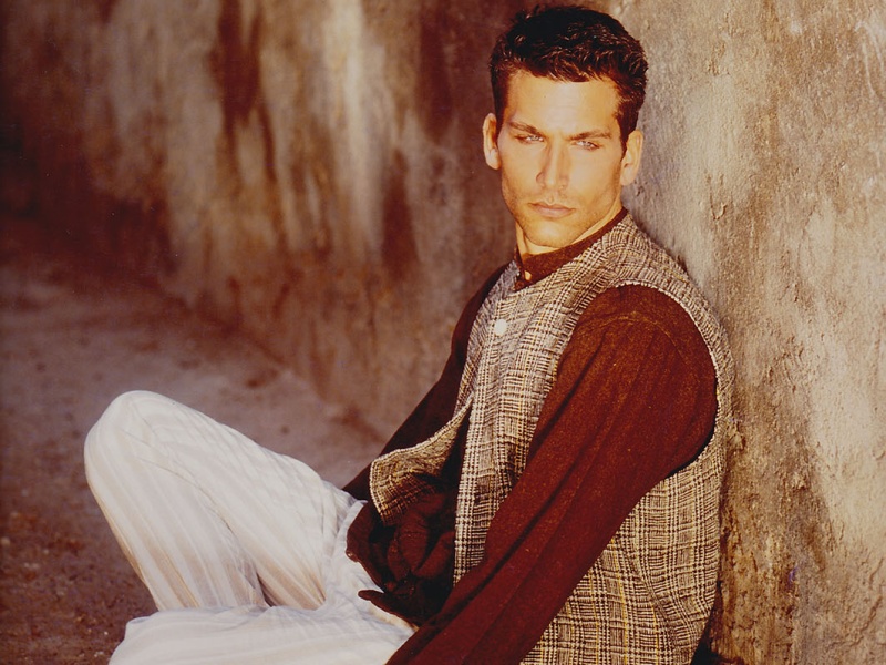 Andrew Prokos in an editorial photo shoot in Milan, circa 1996