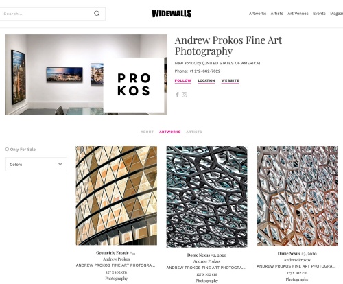 Andrew Prokos Fine Art Photography partners with Widewalls.
