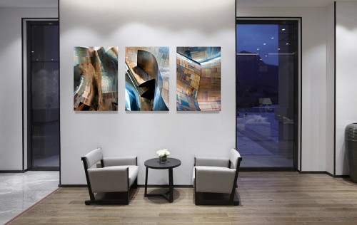 Gallery Mounted Architectural Photos from the series "Gehry's Children" by Photographer Andrew Prokos