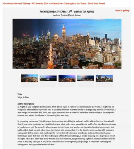 Photographer Andrew Prokos Wins Silver Medal at 2014 ND Photo Awards