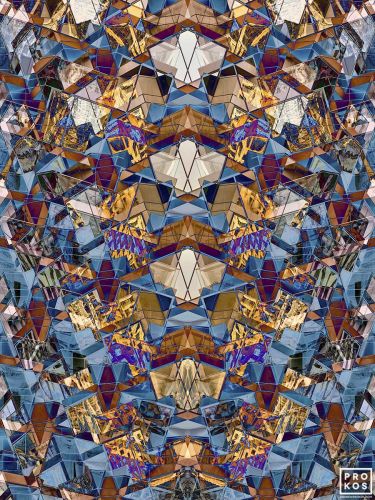 Bright Day is an intricate and highly-detailed abstract photograph composed of reflected details of contemporary architecture from the series 'Archistracts'. Large-format fine art prints of this photo are available up to 80 inches in height