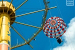 A view of the Parachute Drop amusement park ride, from the fine art architectural photo series "The Architecture of Amusement"