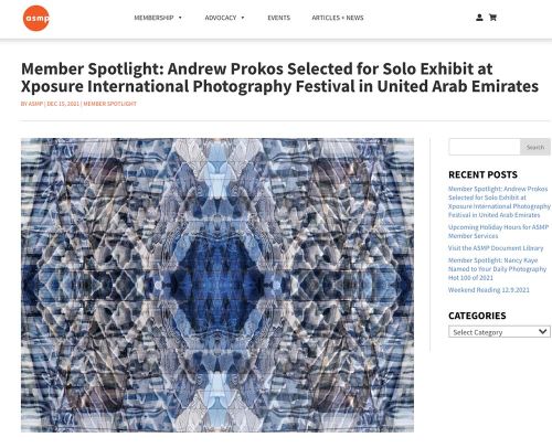 ASMP Spotlight - Andrew Prokos Solo Exhibition - Press and Publications