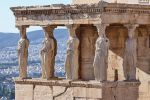A fine art photograph of the famed caryatids from the Porch of the Maidens in the Erechtheion on the Acropolis in Athens, Greece