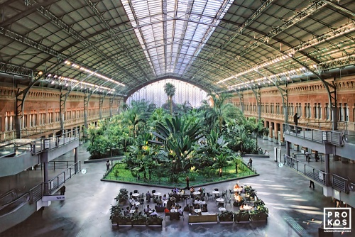A view of the interior of Atocha train station in Madrid, Spain. Framed fine art prints of this photo are available in various sizes.