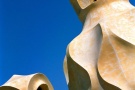 A fine art architectural photo of the chimneys designed by Antoni Gaudi on the rooftop of the Casa Mila (La Pedrera), Barcelona, Spain. Framed fine art prints of this photo are available in various sizes.