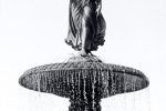 A fine art photo of the Angel Fountain at Bethesda Terrace in New York's Central Park in black and white