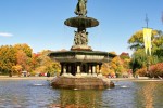 The famous Angel Fountain at Bethesda Terrace in Central Park in Autumn, New York City