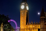 A long-exposure view of visitors in front of Big Ben at night by fine art photographer Andrew Prokos, London, United Kingdom. Large-format fine art prints of this photo are available up to 80 inches in height.