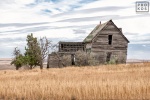 A color landscape photo of an abandoned farmhouse found in Biglow Canyon, Oregon.