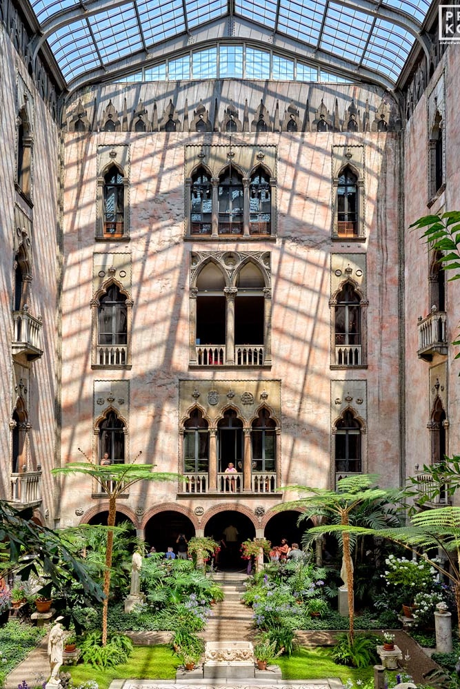 A view of the courtyard of the Isabella Gardner Museum in Boston, Massachusetts by photographer Andrew Prokos