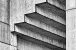 Black and white architectural photography of the brutalist facade of Boston's City Hall building by photographer Andrew Prokos. Limited edition prints of this photo are available up to 72 inches in width