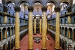 A wide view of the atrium of the National Building Museum in Washington DC. Fine art prints of this photo are available up to 60 inches in width and framed in various styles. 