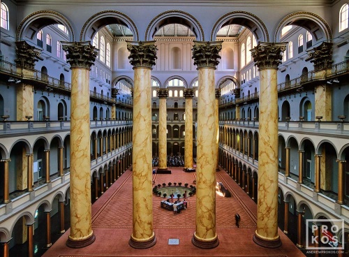 An interior view of the National Building Museum, Washington DC