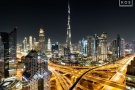 A long-exposure fine art photo of Burj Khalifa and Dubai at Night