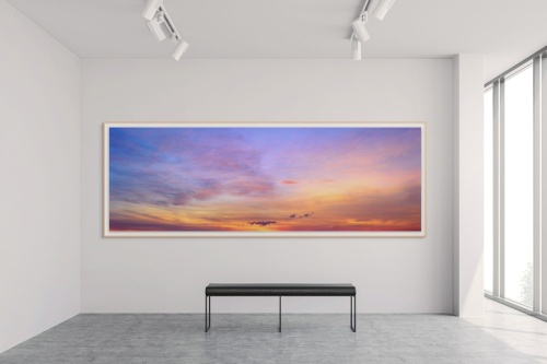 A large-format framed print of Cape Cod Panoramic Skyscape I by photographer Andrew Prokos.