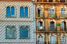 A close-up view of the facade of the Casa dos Bicos and adjoining buildings in the Alfama area of Lisbon. Limited edition fine art prints of this photo are available framed in various styles. 