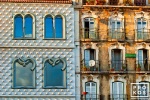 A close-up view of the facade of the Casa dos Bicos and adjoining buildings in the Alfama area of Lisbon. Limited edition fine art prints of this photo are available framed in various styles. 