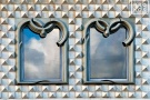 Manueline-style windows from the Casa dos Bicos, Lisbon, Portugal