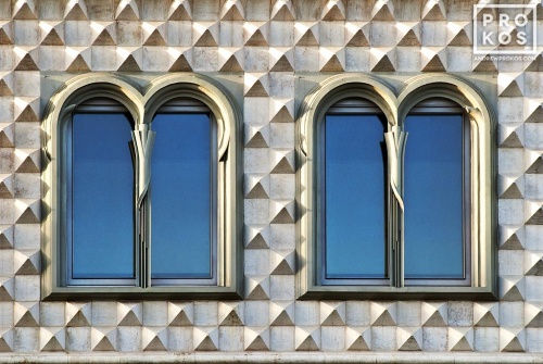 Manueline style windows from the Casa dos Bicos in Lisbon, Portugal. Limited edition fine art prints of this photo are available framed in various styles. 
