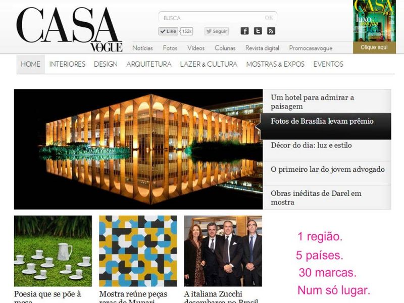 Casa Vogue Brasil Magazine article on the award-winning photography series Niemeyer's Brasilia, by photographer Andrew Prokos