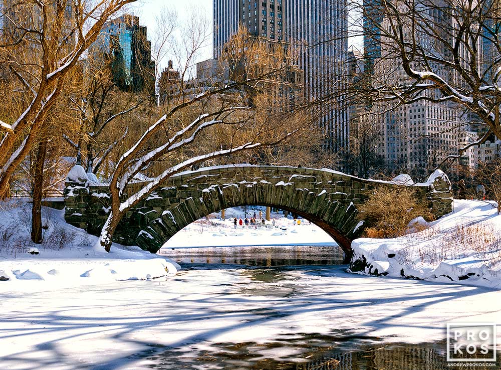 Gapstow Bridge in Winter, Central Park - Fine Art Photo by Andrew Prokos