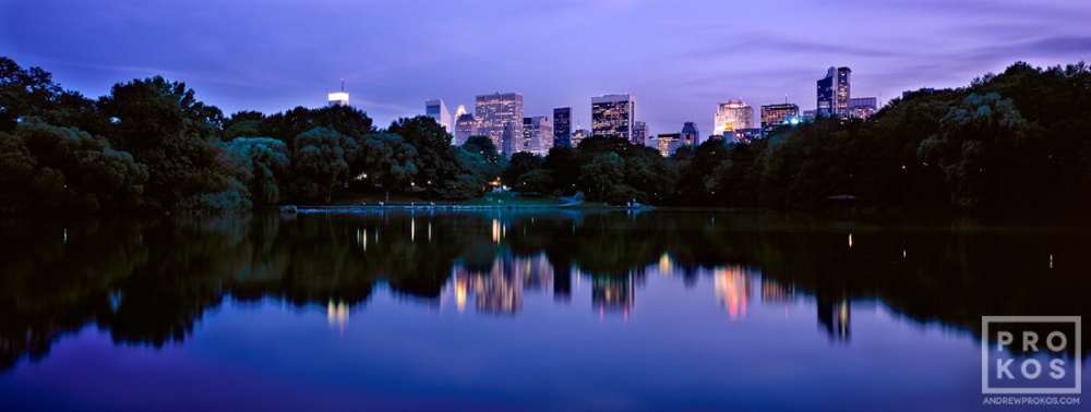 Panoramic View of the Lake at Dusk, Central Park