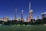 New York Central Park - A long-exposure photo of the Midtown Manhattan skyline as seen from Sheep Meadow in Central Park at dusk, New York City. Large-scale framed prints of this photo are available up to 90 inches in width.