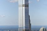 A high-definition panoramic architectural photograph of the supertall Central Park Tower in New York City. Fine art prints of this photo are available up to 72 inches in height.