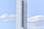 A high-definition architectural photograph of the spire of the supertall skyscraper Central Park Tower in New York City. Fine art prints of this photo are available up to 72 inches in height.