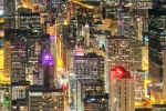 A high definition panoramic city view of the skyscrapers of Chicago at night, taken from the top of Hancock Center. Available as large-scale limited edition prints 90+ inches in width.