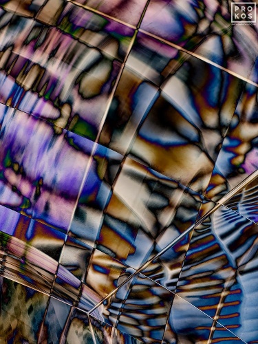 Abstract Photography - A vivid color abstract photograph of metallic reflections from Hudson Yards, NYC. Large-scale framed prints of this photo are available up to 80 inches in height