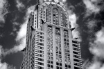 A fine art architectural photograph of the Chrysler Building, New York City in black and white.